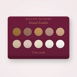 Palette yeux Grand Escalier à l'huile de jojoba – Balcon Pourpre, 12 × 1 g, teinte Tons nude