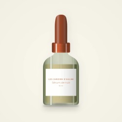 Sérum de nuit à l'acide salicylique – Les Jardins d'Aulne, flacon compte-gouttes 50 ml