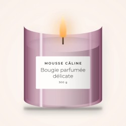 Bougie parfumée délicate à l'orange douce – Mousse Câline, pot en verre 300 g