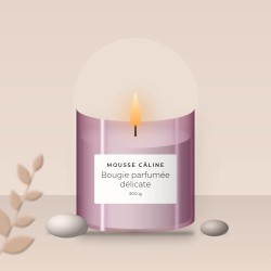 Bougie parfumée délicate à l'orange douce – Mousse Câline, photo d'ambiance