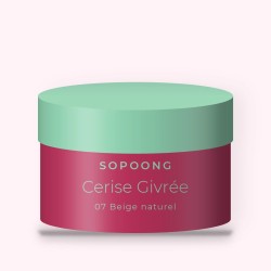 Poudre Cerise Givrée effet peau parfaite – Sopoong, pot 9 g, teinte 07 Beige naturel
