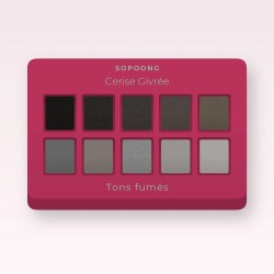 Palette yeux regard intense Cerise Givrée – Sopoong, 4 × 1,2 g, teinte Tons fumés