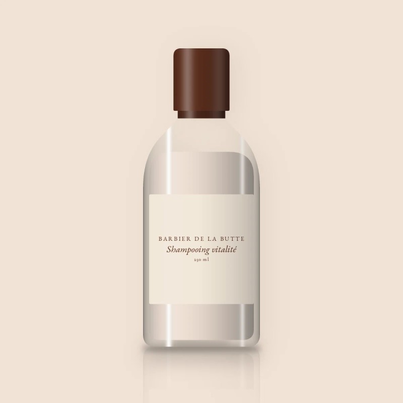 Shampooing vitalité à l'eau de rose – Barbier de la Butte, flacon 250 ml