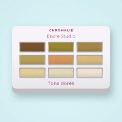 Palette yeux Encre Studio ultra-pigmentée – Chromalie, 4 × 1,2 g, teinte Tons dorés