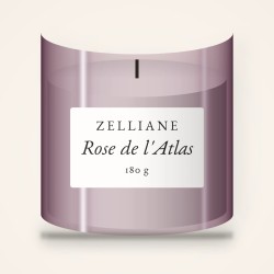 Bougie parfumée Rose de l'Atlas à la camomille romaine – Zelliane, pot en verre 180 g