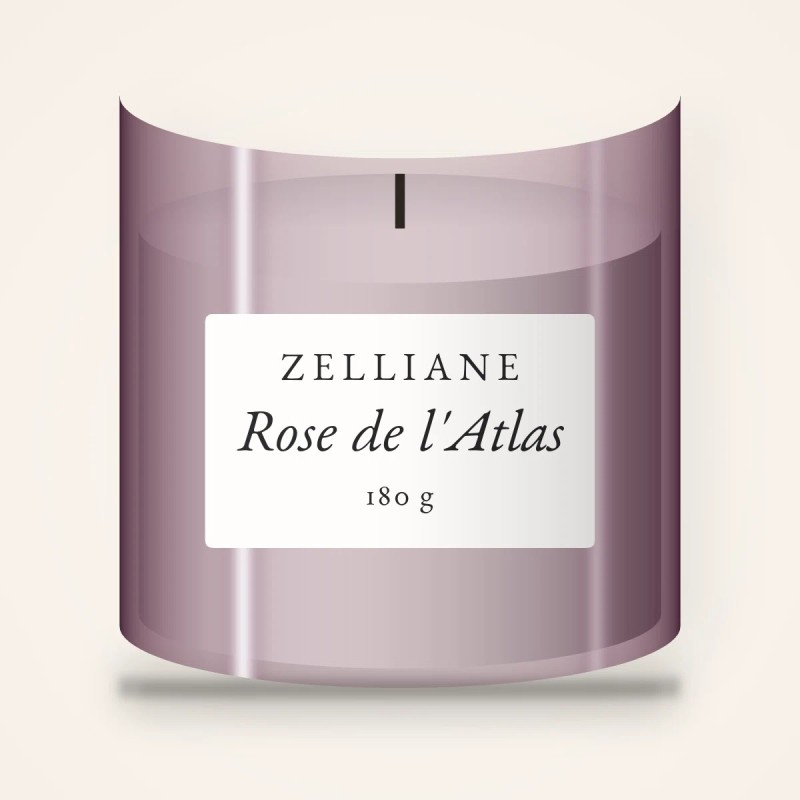 Bougie parfumée Rose de l'Atlas à la camomille romaine – Zelliane, pot en verre 180 g