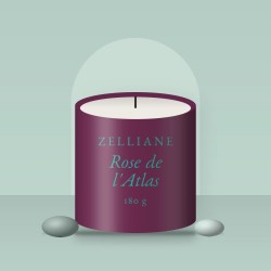 Bougie parfumée Rose de l'Atlas à la camomille romaine – Zelliane, photo d'ambiance