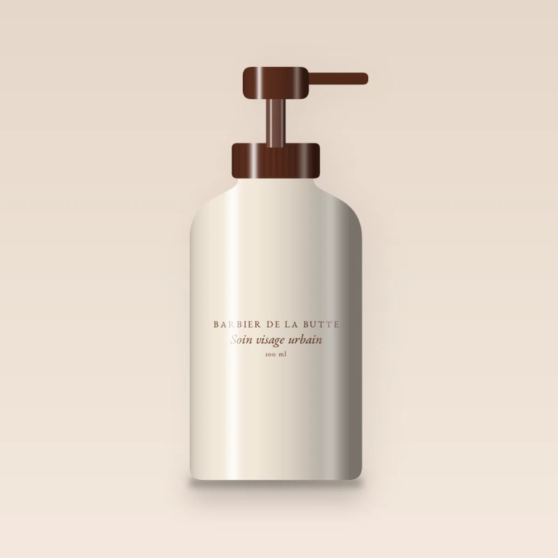 Soin visage urbain aux peptides – Barbier de la Butte, flacon-pompe 100 ml