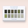 Palette yeux signature Cinq Minutes – Joli Quotidien, 4 × 1,2 g, teinte Tons kaki