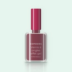 Vernis à ongles effet gel au calcium – Sopoong, flacon 5 ml, teinte 16 Bordeaux