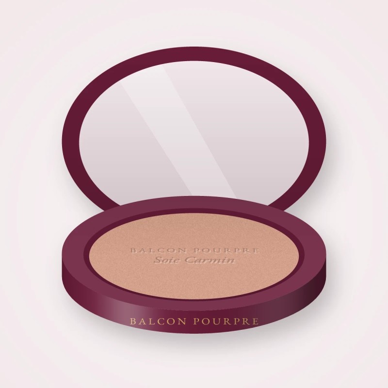 Terre de soleil sans effet orangé Soie Carmin – Balcon Pourpre, boîtier 15 g, teinte 02 Sable rosé