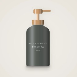 Soin visage Vétiver Sec matifiant – Selle & Silex, flacon-pompe 100 ml