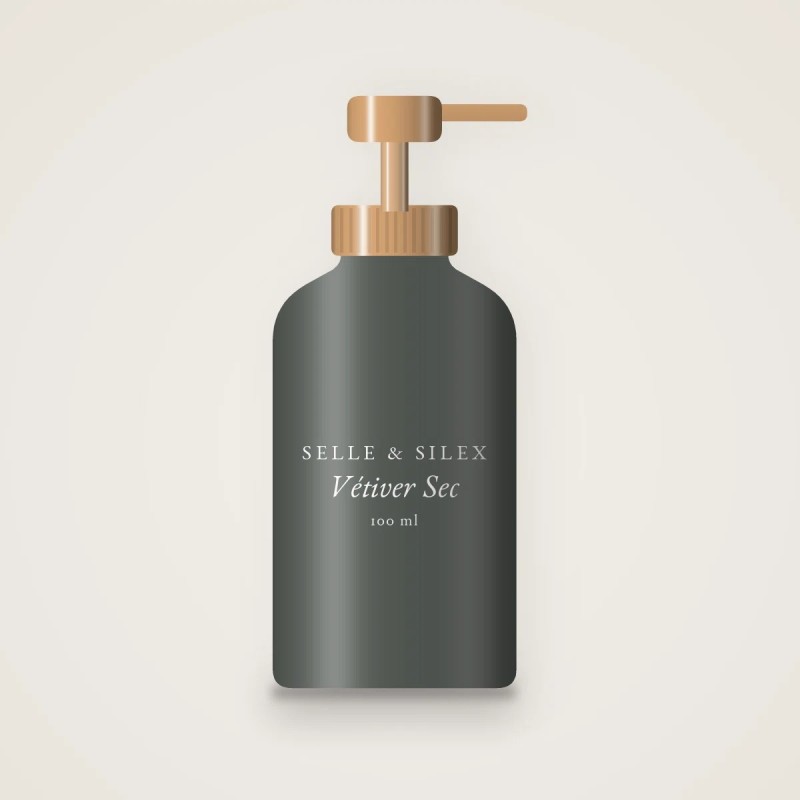 Soin visage Vétiver Sec matifiant – Selle & Silex, flacon-pompe 100 ml