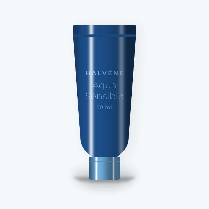 Masque visage Aqua Sensible au rhassoul – Halvène, tube 50 ml