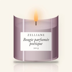 Bougie parfumée poétique au vétiver – Zelliane, pot en verre 300 g