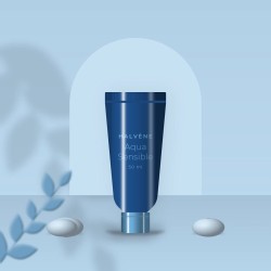 Masque visage Aqua Sensible au rhassoul – Halvène, photo d'ambiance