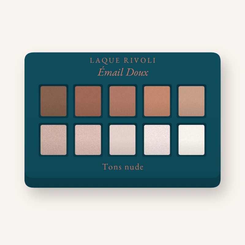 Palette yeux effet smoky Émail Doux – Laque Rivoli, 12 × 1 g, teinte Tons nude