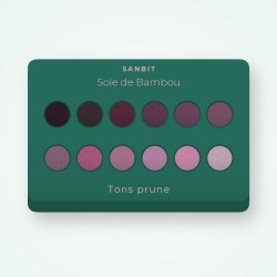 Palette yeux Soie de Bambou confort – Sanbit, 4 × 1,2 g, teinte Tons prune