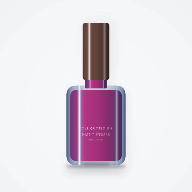 Vernis à ongles Matin Pressé à la camomille – Joli Quotidien, flacon 10 ml, teinte 08 Fuchsia