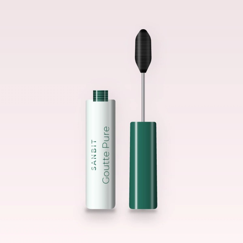 Mascara Goutte Pure effet cils séparés – Sanbit, flacon et brosse 4 ml, teinte Noir intense