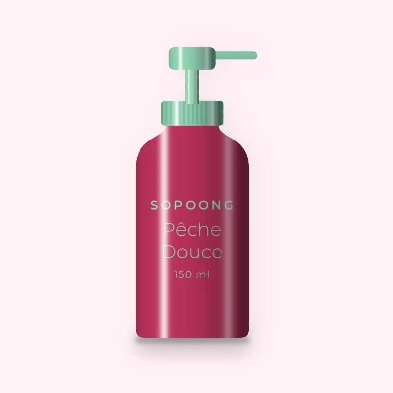 Nettoyant visage confort Pêche Douce – Sopoong, flacon-pompe 150 ml