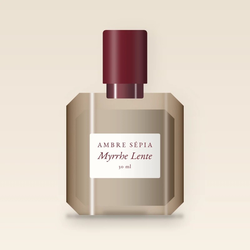 Parfum Myrrhe Lente alchimique au vétiver – Ambre Sépia, flacon 30 ml