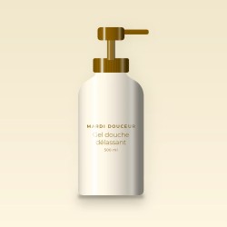 Gel douche et bain délassant au beurre de cacao – Mardi Douceur, flacon-pompe 500 ml