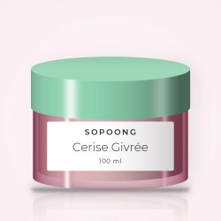 Masque visage Cerise Givrée à l'argile blanche – Sopoong, pot 100 ml