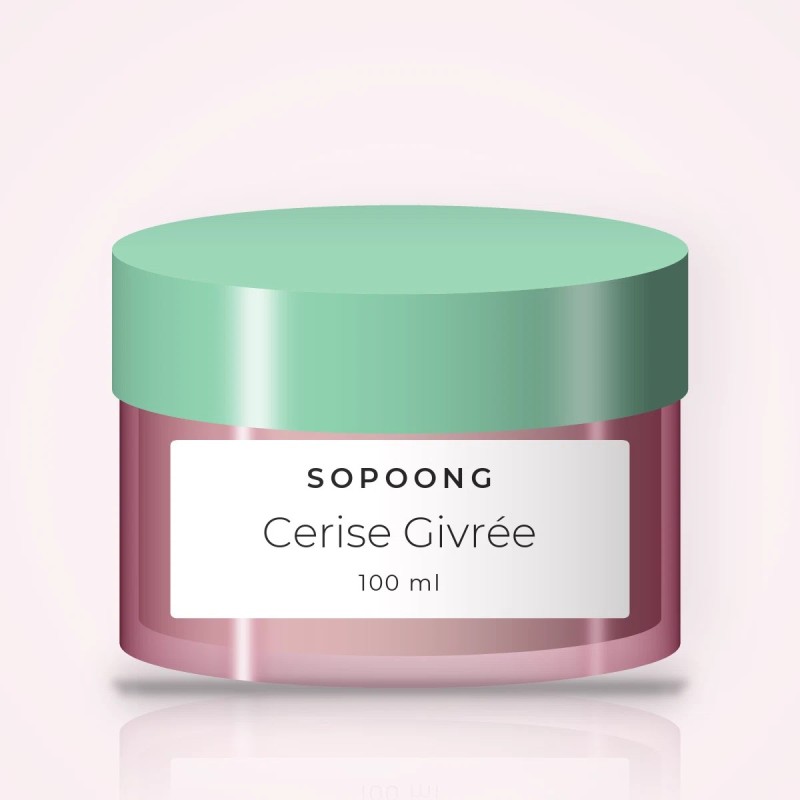 Masque visage Cerise Givrée à l'argile blanche – Sopoong, pot 100 ml