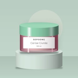 Masque visage Cerise Givrée à l'argile blanche – Sopoong, photo d'ambiance