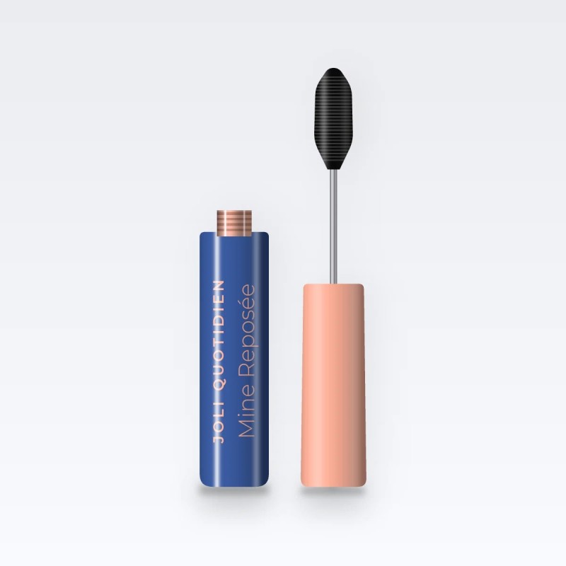 Mascara Mine Reposée tenue extrême – Joli Quotidien, flacon et brosse 10 ml, teinte Noir intense