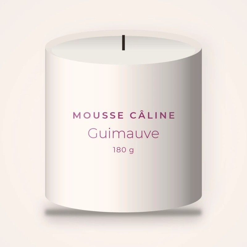 Bougie parfumée Guimauve romantique – Mousse Câline, pot en verre 180 g