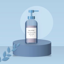 Gel douche velouté à l'huile de rose musquée – Halvène, photo d'ambiance