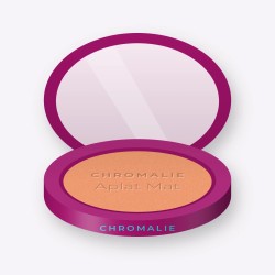 Blush Aplat Mat à l'hibiscus – Chromalie, boîtier 6 g, teinte 04 Abricot