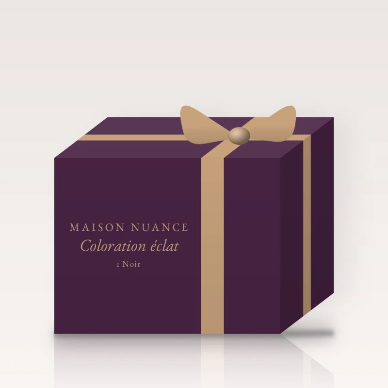 Coloration éclat aux céramides – Maison Nuance, coffret, teinte 1 Noir