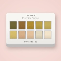 Palette yeux Premier Flocon complète – Yukimori, 9 × 1 g, teinte Tons dorés