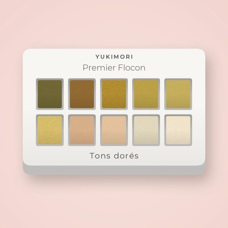 Palette yeux Premier Flocon complète – Yukimori, 9 × 1 g, teinte Tons dorés