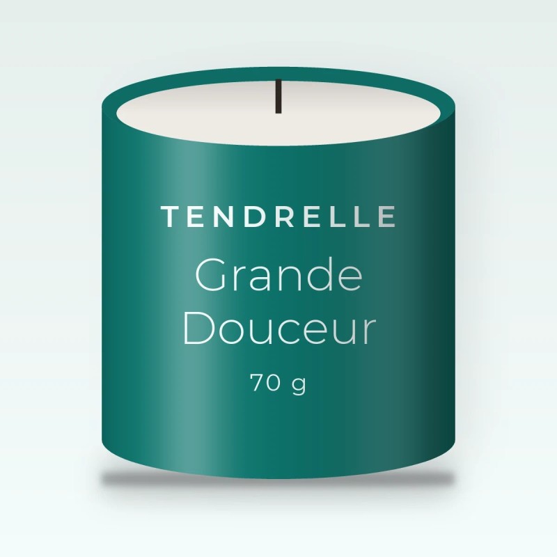 Bougie parfumée Grande Douceur contemporaine – Tendrelle, pot en verre 70 g