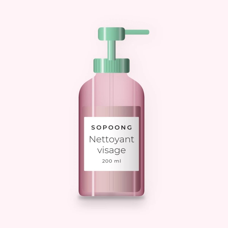 Nettoyant visage peaux sensibles à l'extrait de concombre – Sopoong, flacon-pompe 200 ml