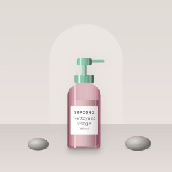 Nettoyant visage peaux sensibles à l'extrait de concombre – Sopoong, photo d'ambiance