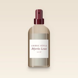 Brume Myrrhe Lente sensuelle – Ambre Sépia, flacon spray 150 ml