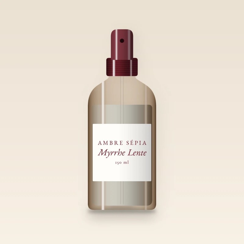 Brume Myrrhe Lente sensuelle – Ambre Sépia, flacon spray 150 ml