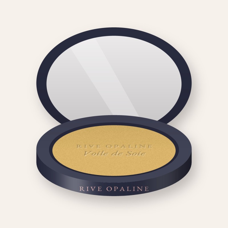 Enlumineur Voile de Soie au beurre de karité – Rive Opaline, boîtier 7 g, teinte Doré