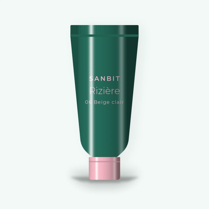Fond de teint floutant Rizière – Sanbit, tube 30 ml, teinte 06 Beige clair
