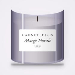 Bougie parfumée Marge Florale au cèdre de Virginie – Carnet d'Iris, pot en verre 300 g