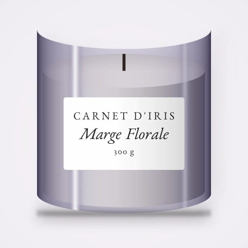Bougie parfumée Marge Florale au cèdre de Virginie – Carnet d'Iris, pot en verre 300 g