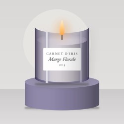 Bougie parfumée Marge Florale au cèdre de Virginie – Carnet d'Iris, photo d'ambiance
