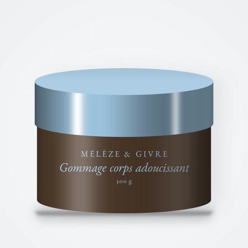 Gommage corps adoucissant au sucre et à l'argile blanche – Mélèze & Givre, pot 300 g