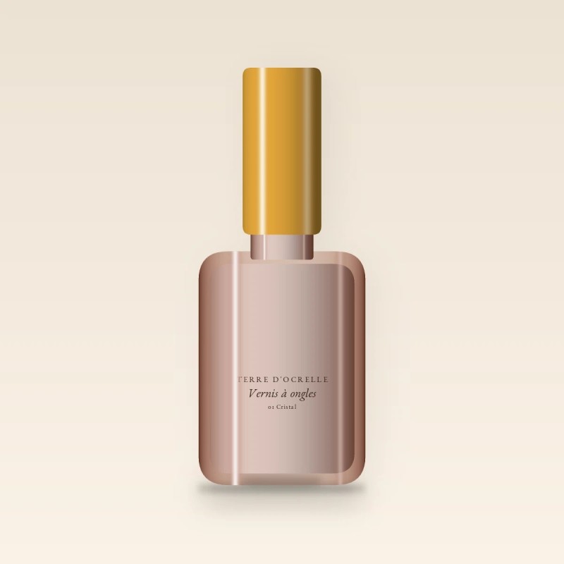 Vernis à ongles anti-écaillage à l'huile d'abricot – Terre d'Ocrelle, flacon 10 ml, teinte 01 Cristal