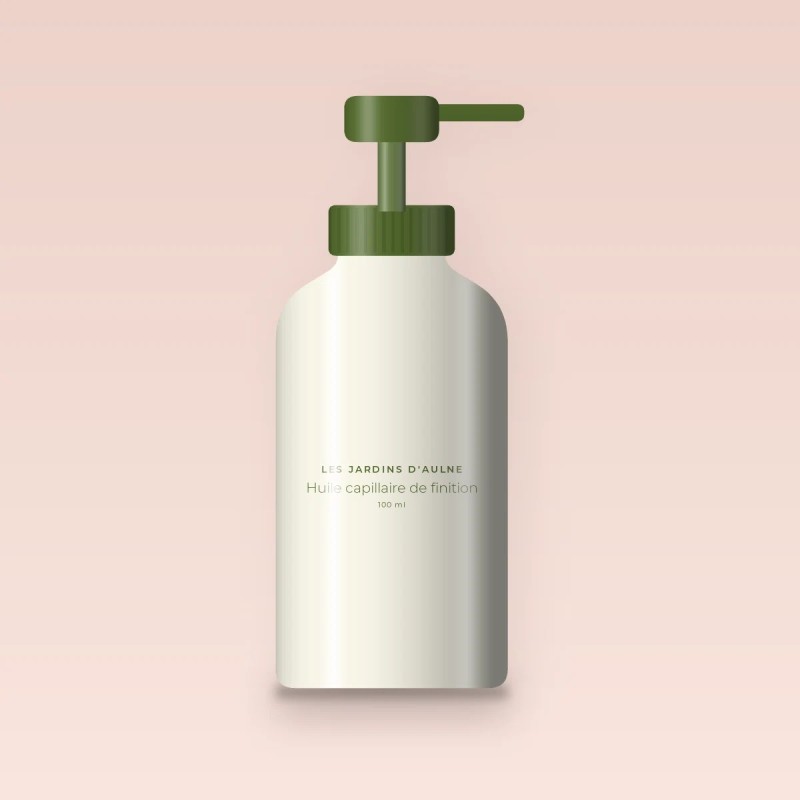 Huile capillaire de finition au baobab – Les Jardins d'Aulne, flacon-pompe 100 ml